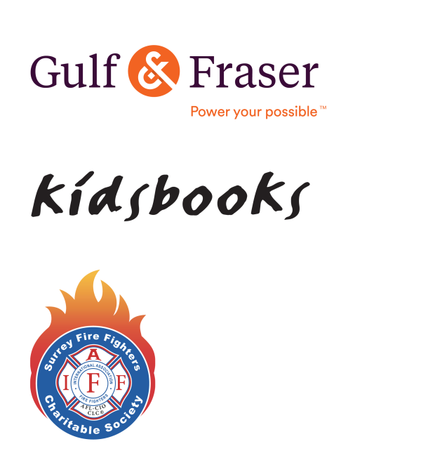 Gold sponsors - Gulf and Fraser, Kidsbooks, and Surrey Fire Fighters Charitable Society