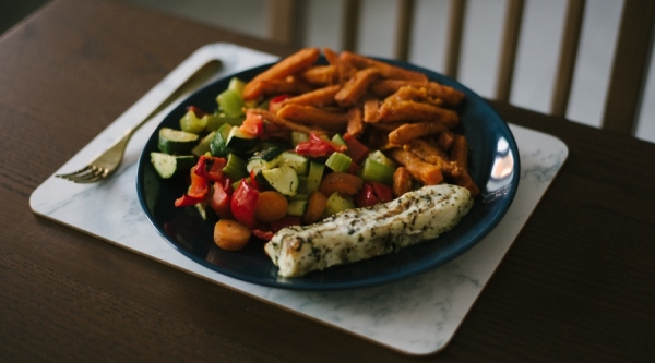 Meal on a plate on a table