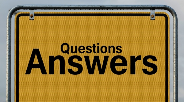 Street sign with the words question answer