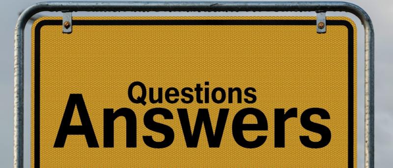 Street sign with the words question answer